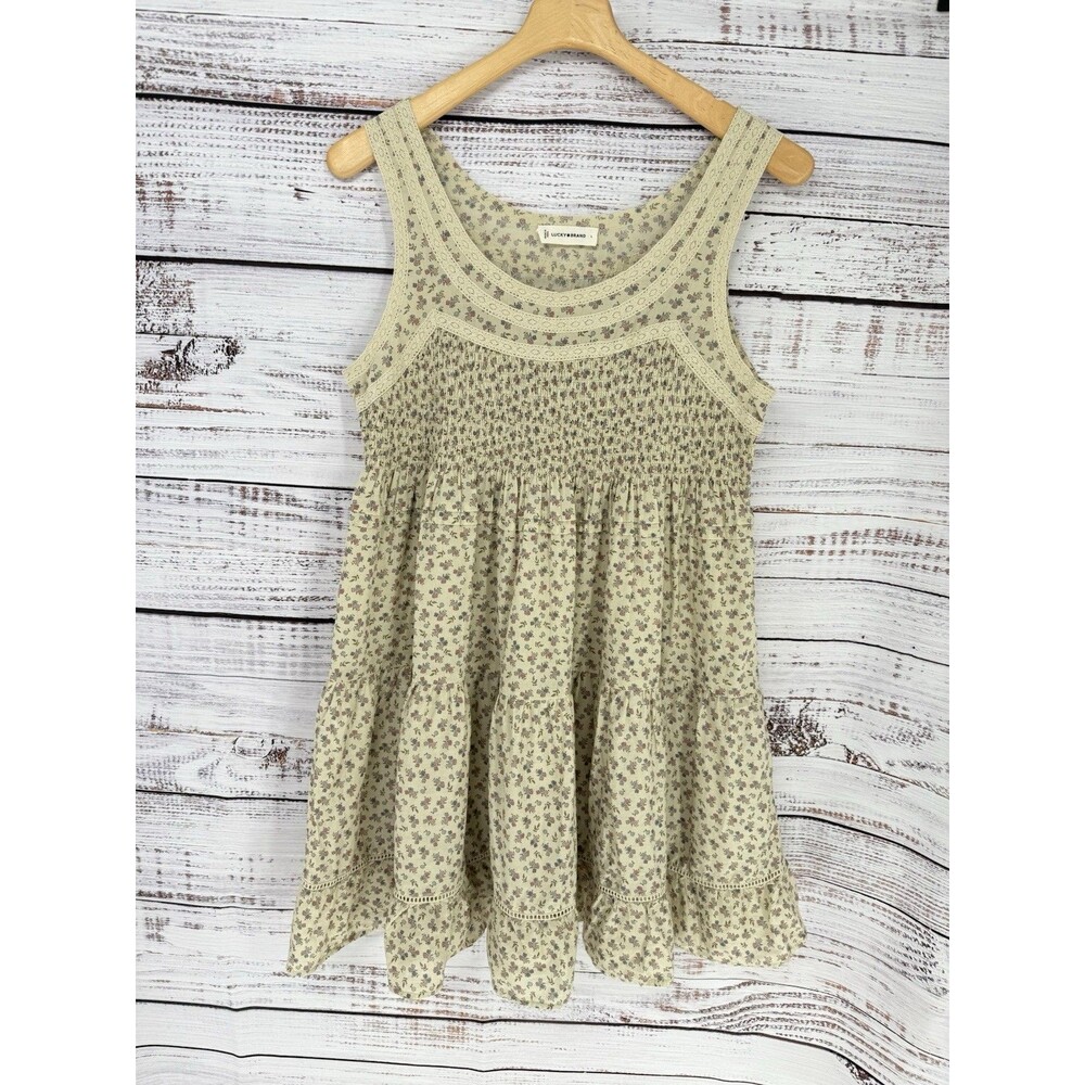 Lucky Brand Cream Floral Tiered Mini Dress - Picture 3 of 6